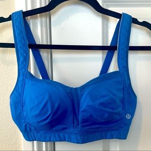 Lululemon Ta Ta Ta sports bra in royal blue. 34DD.